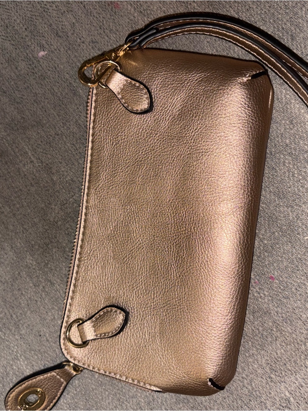 Metallic Rose Gold Wristlet Clutch